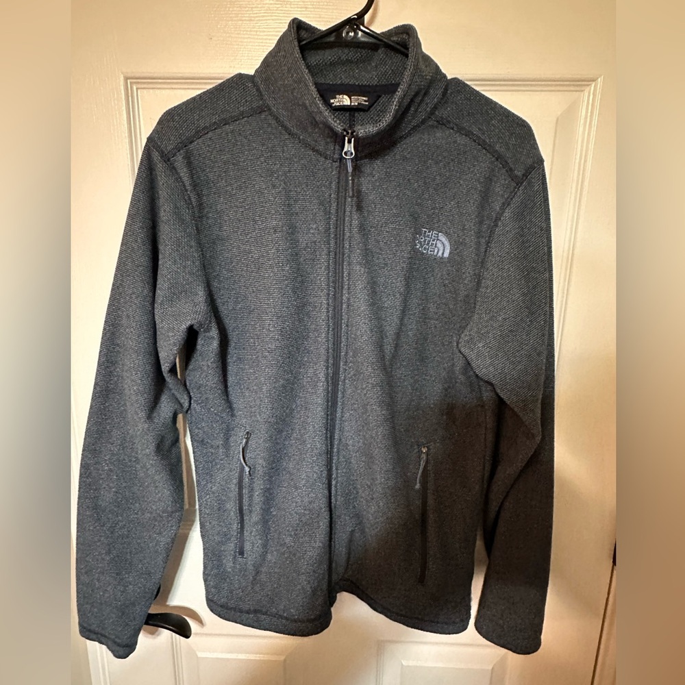 North Face Navy Full-Zip Collared Fleece - Medium